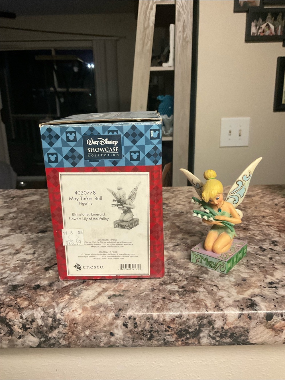 Jim Shore Tinker Bell Figurine in Green, Cream, Blue and Yellow